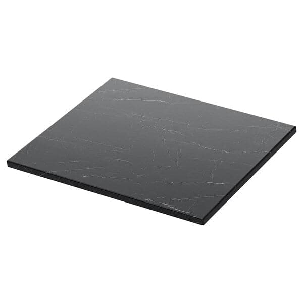 TOLKEN - Countertop, black marble effect/foliated board, 62x49 cm