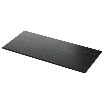 TOLKEN - Table top, black marble effect, 122x49 cm - best price from Maltashopper.com 80506213