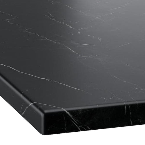 TOLKEN - Table top, black marble effect, 122x49 cm