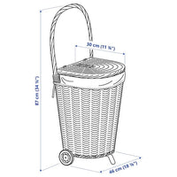 TOLKNING - Laundry basket with wheels, handmade Willow, 31 l - best price from Maltashopper.com 80512624