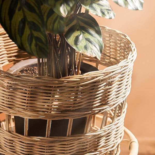 Ikea TOLKNING - Plant stand, handmade rattan, 66 cm
