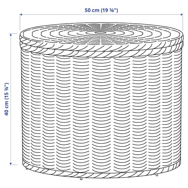 Ikea TOLKNING - Pouffe with storage, handmade rattan