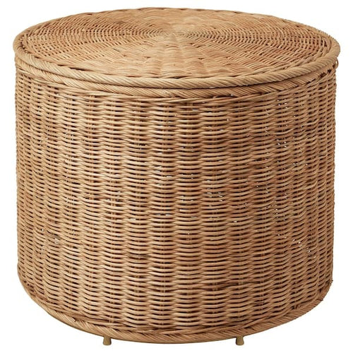TOLKNING - Pouffe with storage, handmade rattan