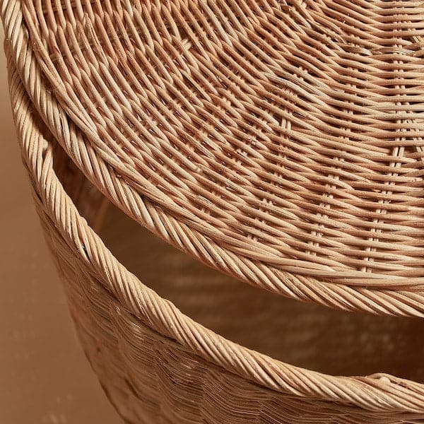 Ikea TOLKNING - Pouffe with storage, handmade rattan