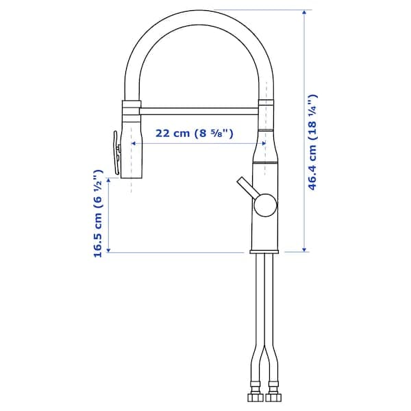 Ikea TOLLSJÖN Sink mixer with shower - polished metal black ,