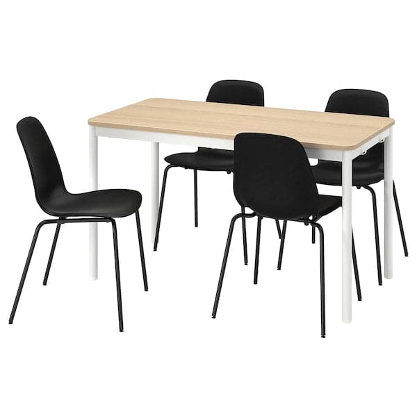 TOMMARYD / LIDÅS - Table and 4 chairs, anthracite anthracite/black/black