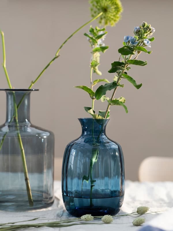 Ikea TONSÄTTA - Vase, blue, 21 cm
