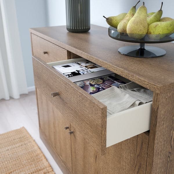 TONSTAD - Sideboard, brown stained oak veneer, 121x47x90 cm - best price from Maltashopper.com 40489296