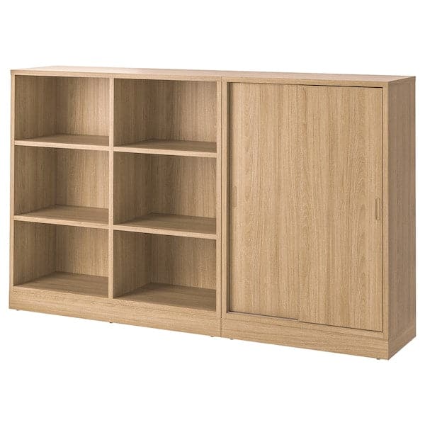 TONSTAD - Storage combination, oak veneer, 202x37x120 cm