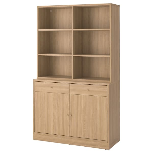 TONSTAD - Storage combination, oak veneer, 121x47x201 cm