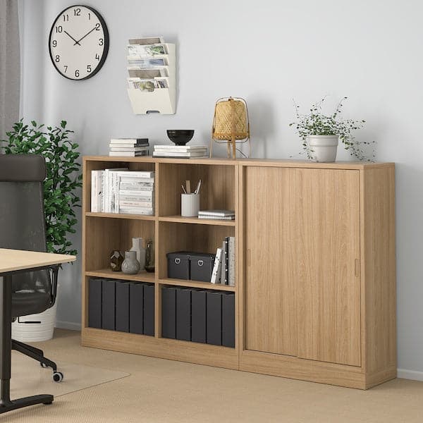 TONSTAD - Storage combination, oak veneer, 202x37x120 cm - best price from Maltashopper.com 19515056