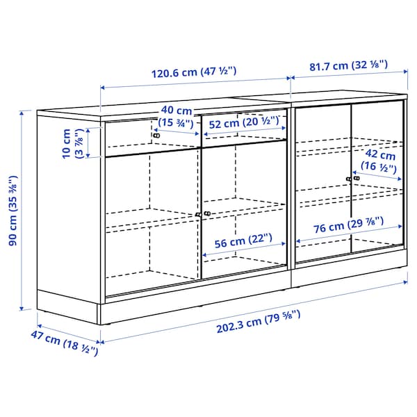 TONSTAD - Storage combination, oak veneer, 202x47x90 cm - best price from Maltashopper.com 89515067