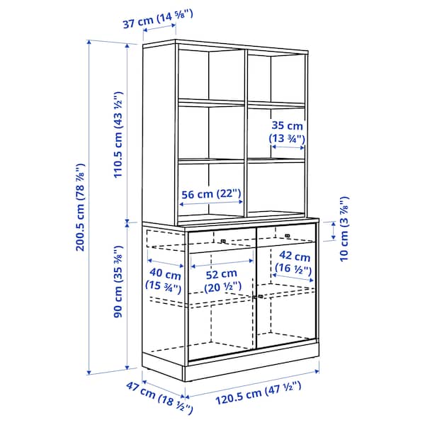 TONSTAD - Storage combination, oak veneer, 121x47x201 cm - best price from Maltashopper.com 79515063