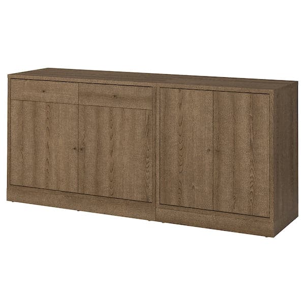 TONSTAD - Storage combination, brown stained oak veneer, 202x47x90 cm