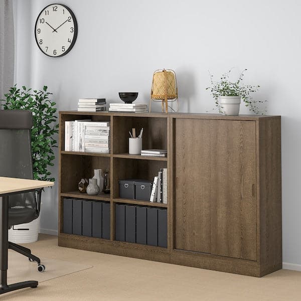 TONSTAD - Storage combination, brown stained oak veneer, 202x37x120 cm - best price from Maltashopper.com 19515042
