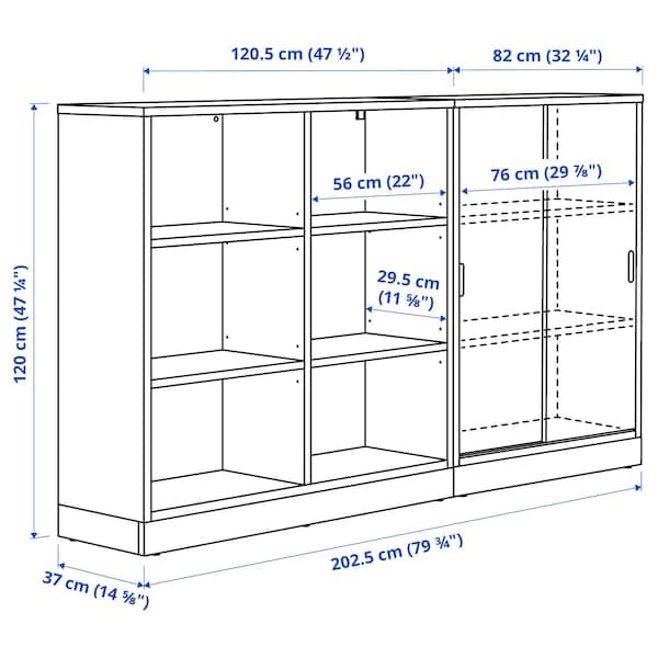 TONSTAD - Storage combination, brown stained oak veneer, 202x37x120 cm - best price from Maltashopper.com 19515042