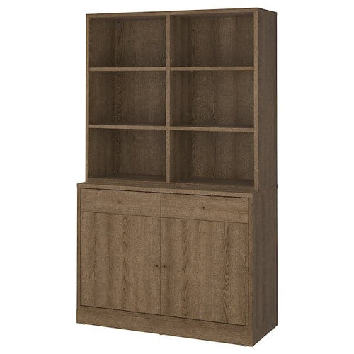 TONSTAD - Storage combination, brown stained oak veneer, 121x47x201 cm