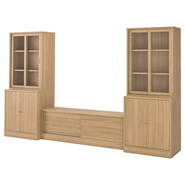 TONSTAD - TV combination, oak veneer/clear glass, , - best price from Maltashopper.com 19515061