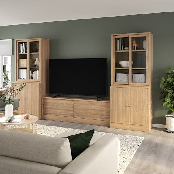 TONSTAD - TV combination, oak veneer/clear glass, , - best price from Maltashopper.com 19515061