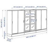 TONSTAD - Cabinet with sliding doors, oak veneer brown/mordant/clear glass, , - best price from Maltashopper.com 99515043