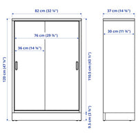 TONSTAD - Cabinet with sliding doors, brown stained oak veneer, 82x37x120 cm - best price from Maltashopper.com 30489230