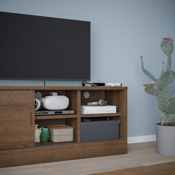 Ikea TONSTAD - TV bench, brown stained oak veneer, 178x37x55 cm