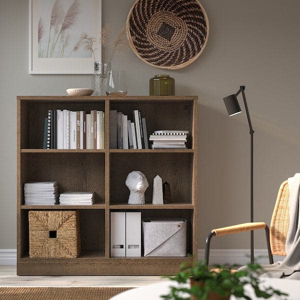 Ikea TONSTAD - Shelving unit, brown stained oak veneer, 121x37x120 cm