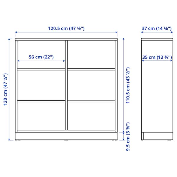 TONSTAD - Shelving unit, brown stained oak veneer, 121x37x120 cm - best price from Maltashopper.com 70489290