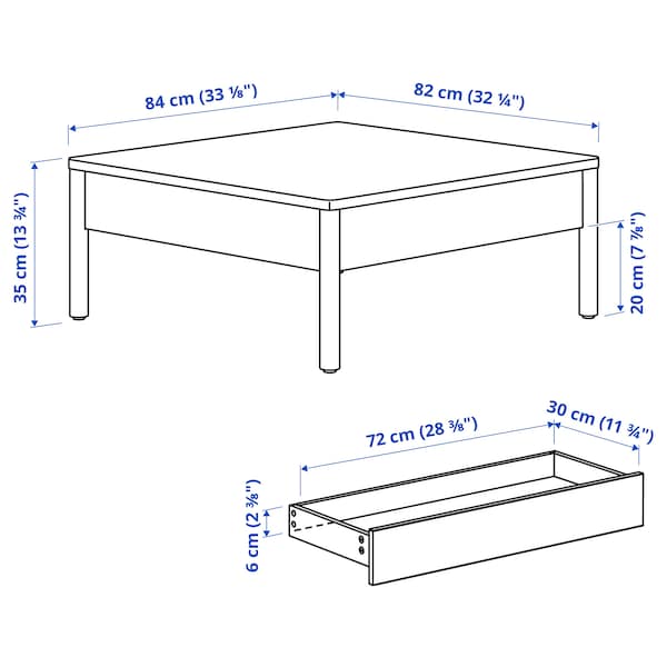 Ikea TONSTAD - Coffee table, oak veneer, 84x82 cm