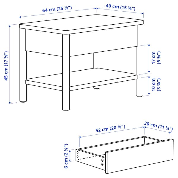 TONSTAD - Side table, oak veneer, 64x40 cm - best price from Maltashopper.com 80528470