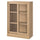 TONSTAD - TONSTAD Cabinet with sliding glass doors, oak veneer, 82x37x120 cm