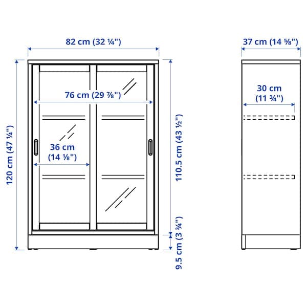 TONSTAD - Showcase with sliding doors, oak veneer, , - best price from Maltashopper.com 00489284