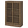 TONSTAD - TONSTAD Cabinet with sliding glass doors, brown stained oak veneer, 82x37x120 cm
