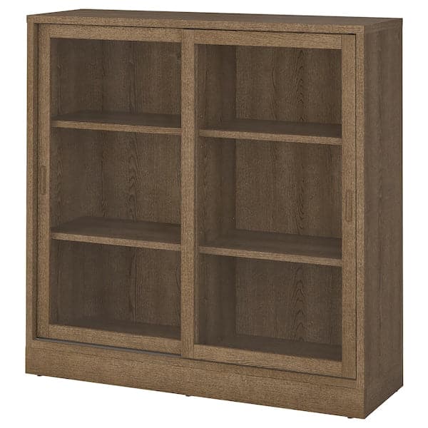 TONSTAD - Showcase with sliding doors, oak veneer brown, , - best price from Maltashopper.com 00489279