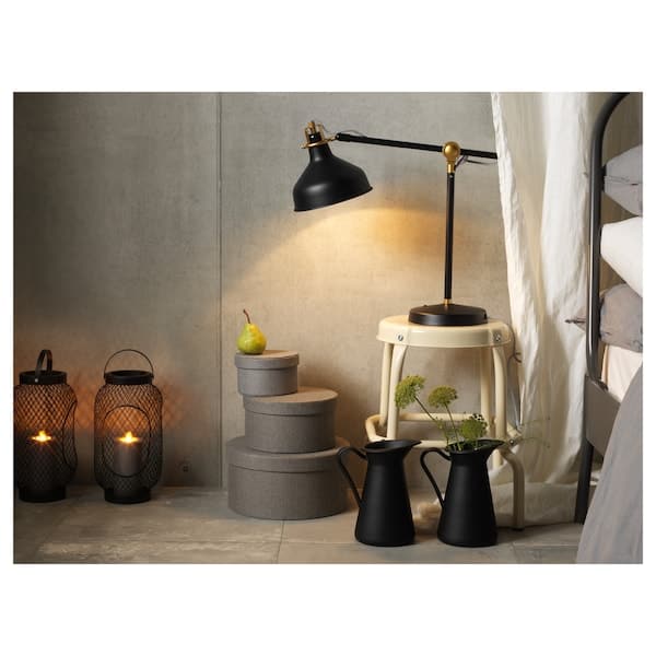 TOPPIG - Lantern for block candle, black, 36 cm - best price from Maltashopper.com 50327289