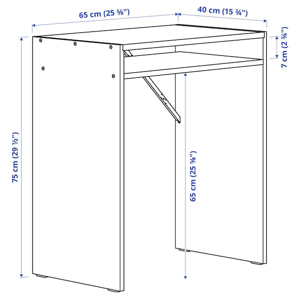 TORALD - Desk, white, 65x40 cm - best price from Maltashopper.com 90493955
