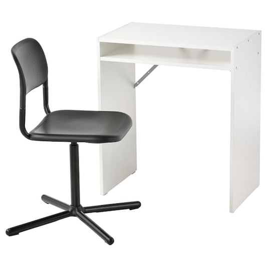 TORALD / SMÄLLEN - Desk and chair, white/black - best price from Maltashopper.com 69488574