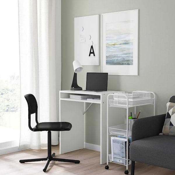 TORALD / SMÄLLEN - Desk and chair, white/black