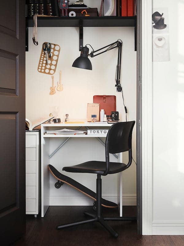 TORALD / SMÄLLEN - Desk and chair, white/black - best price from Maltashopper.com 69488574