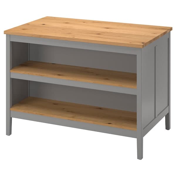 TORNVIKEN - Kitchen island, grey/oak, 126x77 cm - best price from Maltashopper.com 80393372