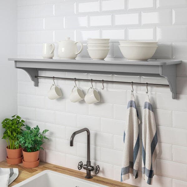 Ikea TORNVIKEN - Wall shelf, grey, 120 cm