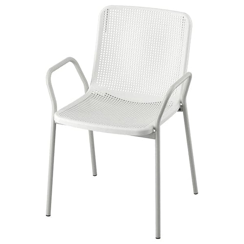 TORPARÖ - Chair with armrests, in/outdoor, white/grey