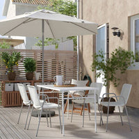 TORPARÖ - Chair with armrests, in/outdoor, white/grey - best price from Maltashopper.com 60537852