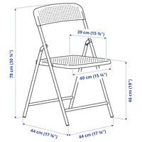 TORPARÖ - Table+4 folding chairs, outdoor, white/white/grey, 130 cm - best price from Maltashopper.com 89494866