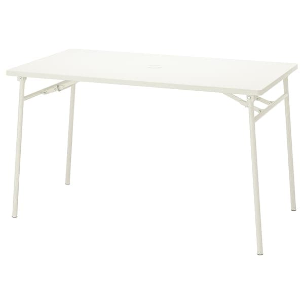 TORPARÖ - Table, outdoor, white/foldable, 130x74 cm