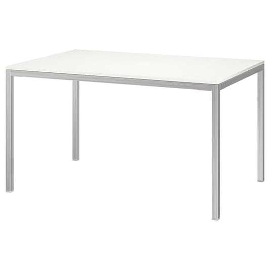 Ikea TORSBY - Table, chrome-plated/high-gloss white, 135x85 cm