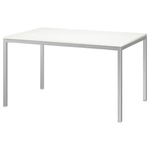 TORSBY - Table, chrome-plated/high-gloss white, 135x85 cm