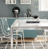 TORSBY - Table, chrome-plated/high-gloss white, 135x85 cm - best price from Maltashopper.com 39931845