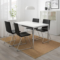 TORSBY - Table, chrome-plated/high-gloss white, 135x85 cm - best price from Maltashopper.com 39931845