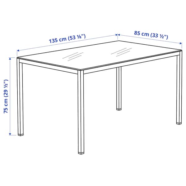 TORSBY - Table, chrome-plated/high-gloss white, 135x85 cm - Premium Furniture from Ikea - Just €258.99! Shop now at Maltashopper.com